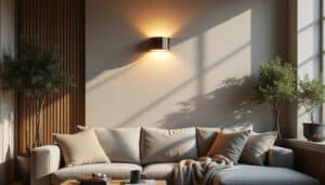 Applique murale en laiton brossé : élégance et lumière chaleureuse